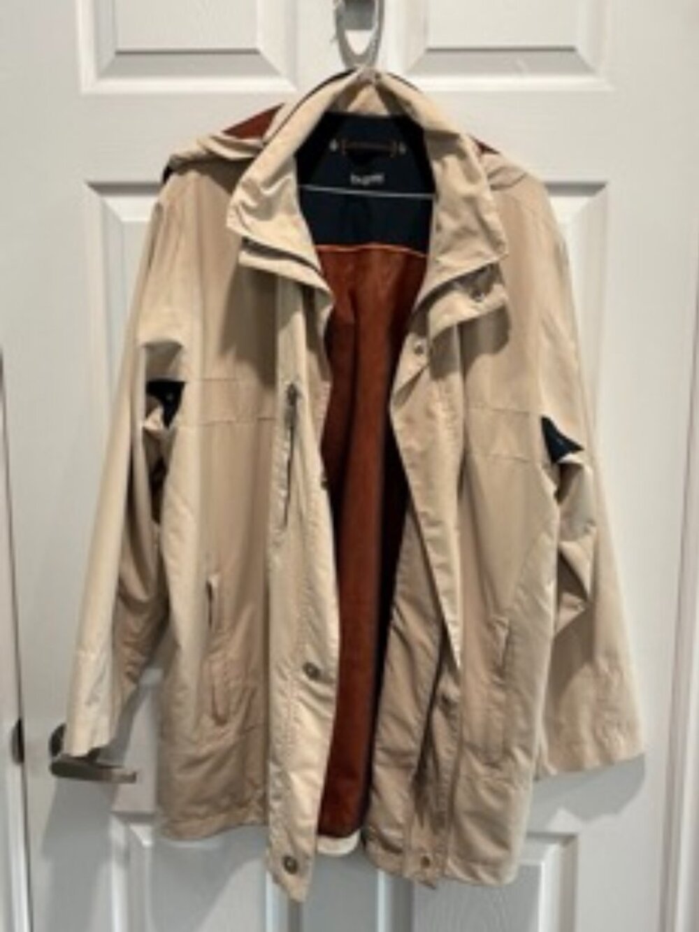 Bugatti Germany Men's Technical Windbreaker Jacket, Beige, Size 42R (Large)